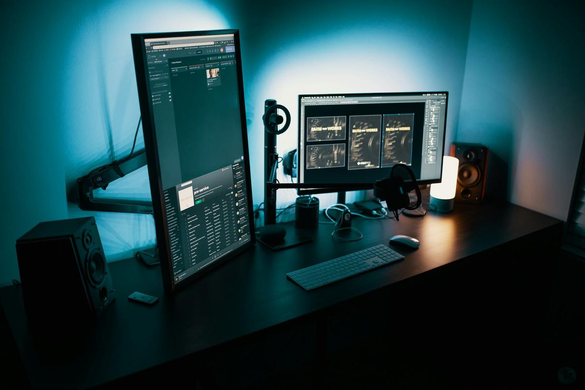 Focused workstation with multiple analytics displays representing clearer executive visibility and decision readiness