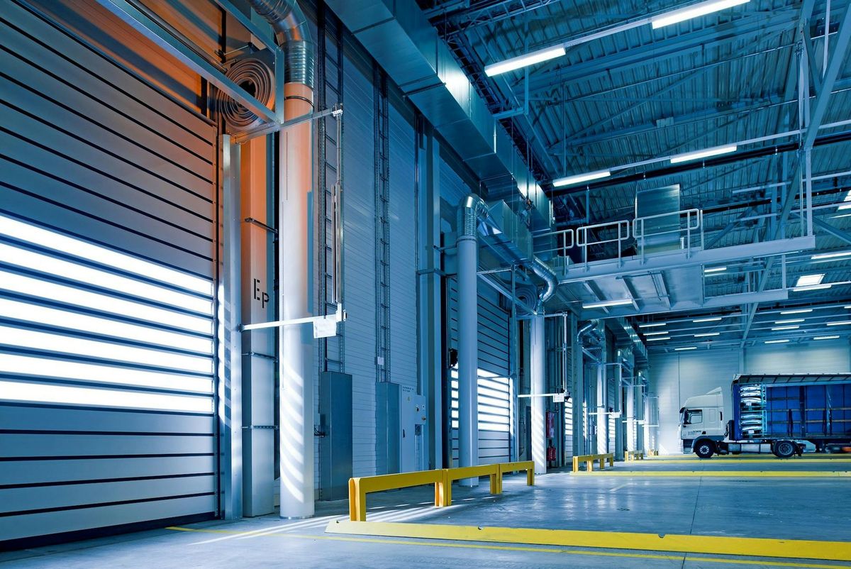 Industrial logistics lanes representing flow management and controlled movement through the system